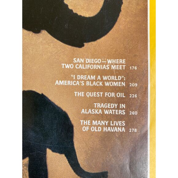National Geographic Magazine August 1989 Elephants, San Diego, Alaska Havana EUC - Picture 5 of 6